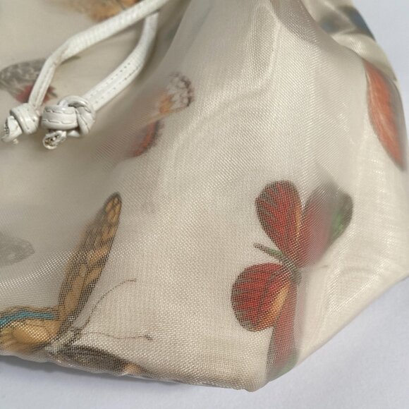 Vintage 90s Nordstrom BUTTERFLY Mesh & Leather Backpack, made in Italy - Picture 6 of 15